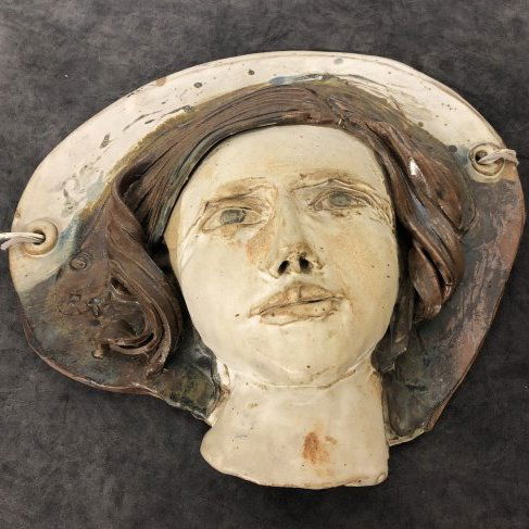 Hand Crafted Face Sculptural Wall Art Signed (1 of 4)