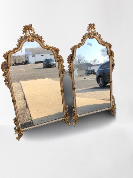 Pair of Rococo Style Gilded Wood Large Mirrors (1 of 5)