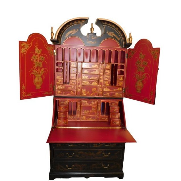 Antique 20th Century Asian Chinoiserie Secretary (1 of 2)