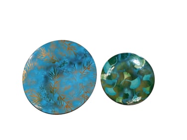Copper & Enamel Chargers by MacKintosh & Tucker