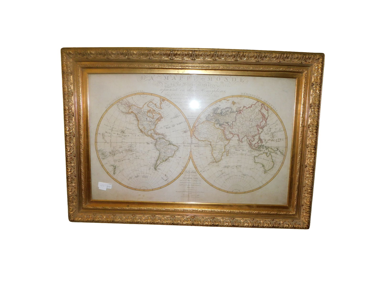 Large Contemporary Map in Gold Frame (1 of 2)