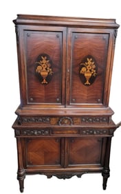 Beautiful Art Nouveau Inlaid Bookcase
