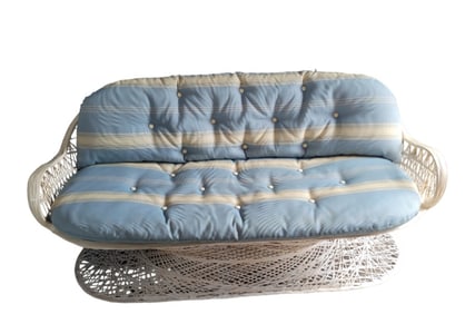 Russell Woodard Mid Century Modern Spun Sofa + Cushion