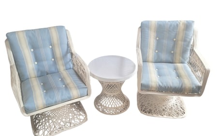 Russell Woodard 3 Piece Spun Set -  2  Armchairs with Table