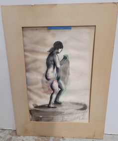 Watercolor Tim Phillips Nude Woman