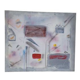 Large Modern Painting Signed 1980s
