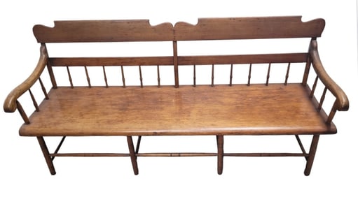 Antique American Deacons Bench Ca 1850