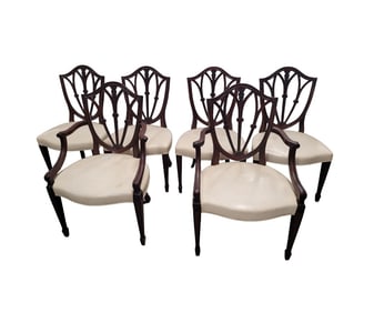 Set of 6 Antique Hepplewhite Dining Chairs