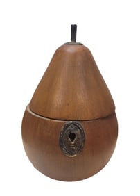 Pear Form Wood Tea Caddy Box