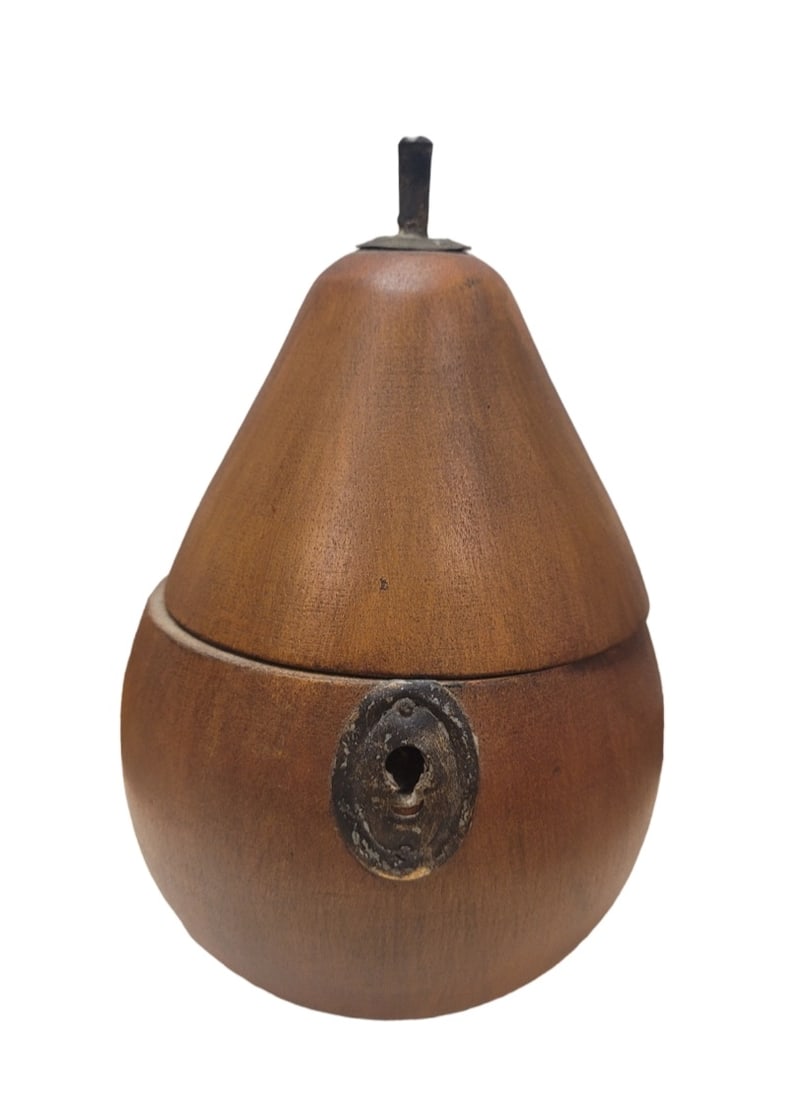 Pear Form Wood Tea Caddy Box (1 of 4)