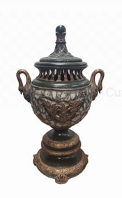 Covered Decorator Urn Manner of Maitland Smith