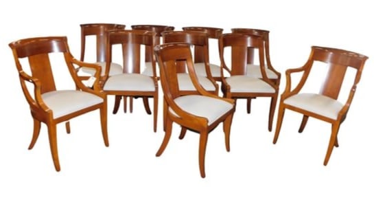 Neoclassical Dining Room Chairs by Baker - set of 10 (1 of 5)