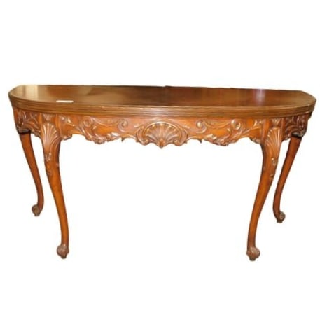 Louis XV Demilune Shell Carved Hall Table (1 of 2)