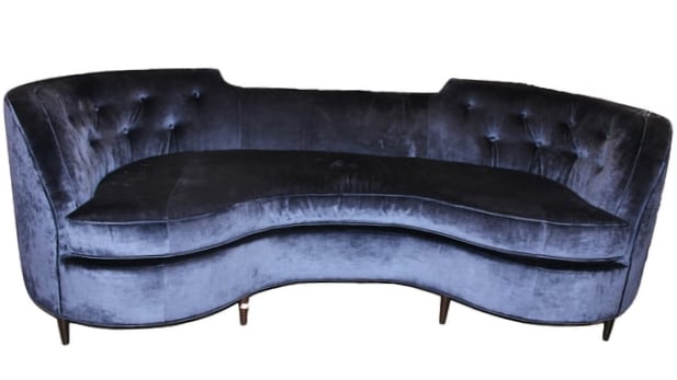Art Deco style Navy Sofa (1 of 1)