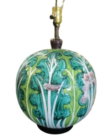 Chinese Export Cabbage Leaf Lamp (1 of 1)