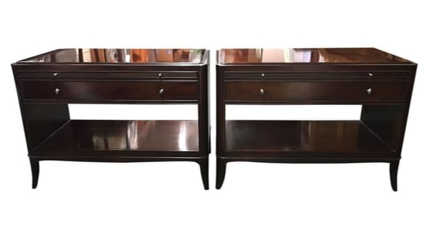 Barbary Barry for Baker Oversized Mahogany Nightstands - A Pair (1 of 4)