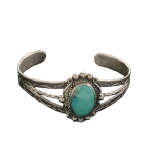 Sterling silver bracelet, Bell trading post mark (1 of 3)