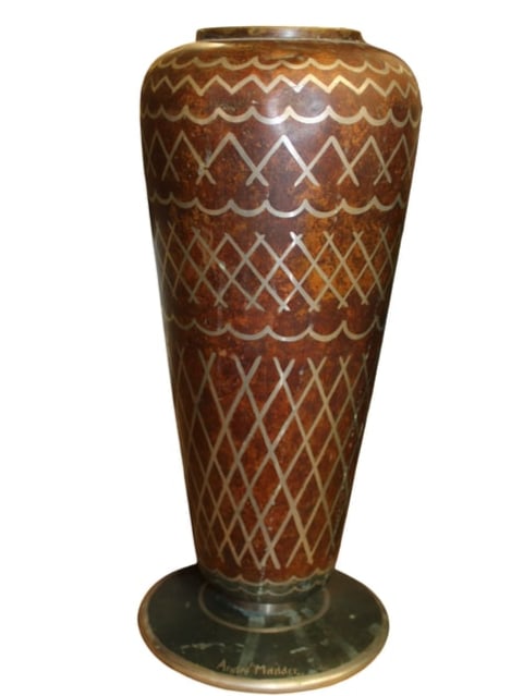 French Copper & Silver Vase by French Artist, Andre Madder (1 of 2)