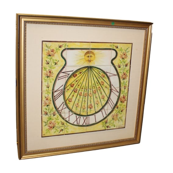 Portuguese Sun Dial Tile Art: Sun Dial Tiles on Canvas measures 33"x33" tiles are 5 1/2 " Sq