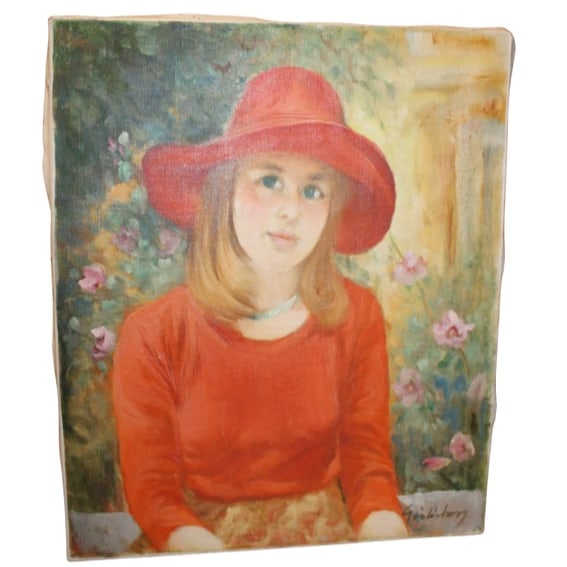 Ilona Horvath Gonterhaz 1913 - 1998 Painting of a Young Girl: Beautiful painting of a young woman, unframed. The measurements are: 24 x 20. Ilona Horvath Gonterhazie was a Hungarian artist 1993 - 1998