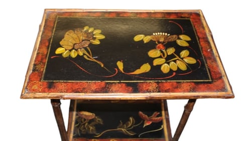 Antique Regency Style 2 Tier Bamboo table