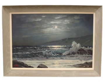 Seascape Oil on Canvas by Alexander Nelke.