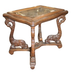 Carved Tray Top Table with Cherubs