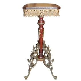 Wood & Bronze Pedestal