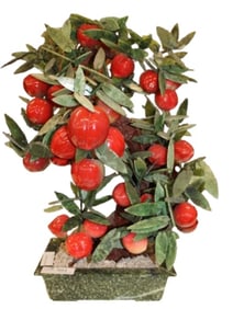 Chinese Hardstone Peachtree Sculpture