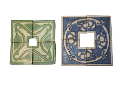 2 Sets of Pottery Tiles - Grueby