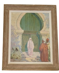 Painting Or Tangiers in Morocco - signed illegibly