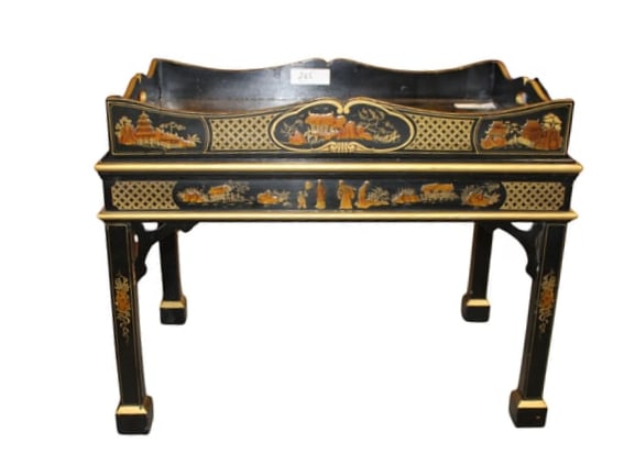 Chinlosserie Tray Top Coffee Table: Beautiful Chinlosserie Tray Top Coffee Table.Measurements are 19" high x 25" wide x 15" deep.