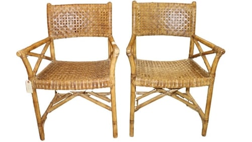 Pair of McGuire Style Bamboo Chairs