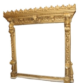 Large 19th Century Fancy Over Mantel Mirror