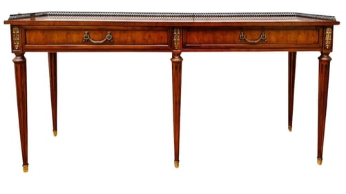 Henredon Louis XVI Style Console Table with Brass Gallery