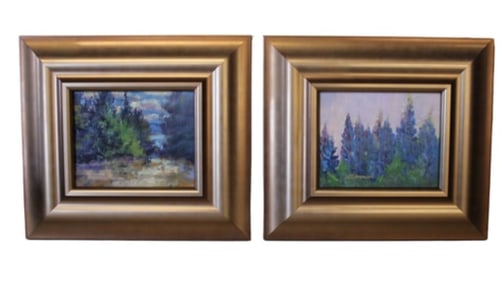 Pair of Paintings on Copper by Renee Lammers