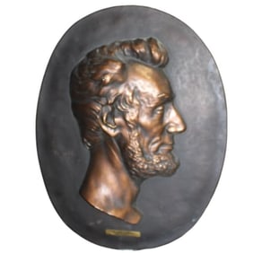 Byron M. Pickett (American, 19th Century),. Plaque of Abraham Lincoln