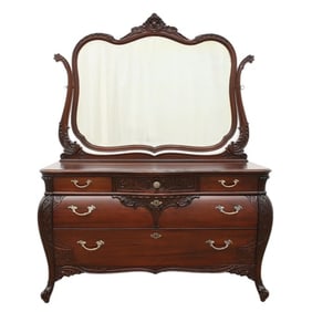 R J Horner Mahogany Dresser Low Dresser with Mirror