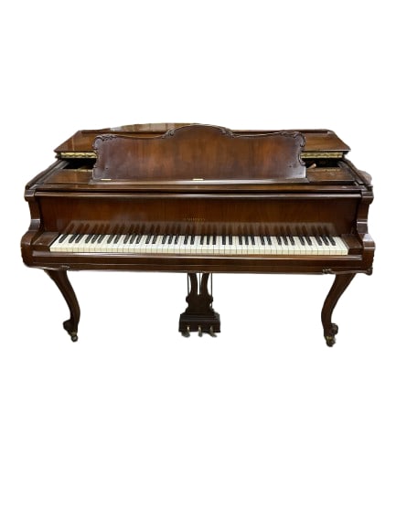 Hardman Baby Grand Piano.: French Provincial Baby Grand Piano b Hardman. Well built walnut piano, with bench. All keys and pedals work and plays beautifully, Perfect for an entry level pianist. Serial number: XXXXXXXXXXXXescrip