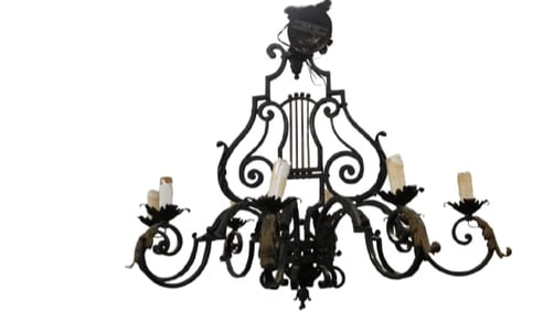 Large Wrought Iron Chandelier