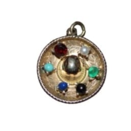 14K Gold Pendant with semi precious stones