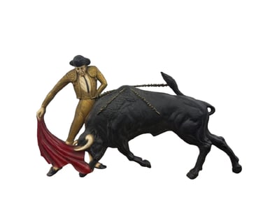 Vintage 1960's Spanish Bull Fighter & Bull Plaque