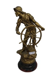 French Antique Statue Pilote Par Raphanel