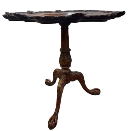 Early 20th Century Federal Style Hand Carved Pie Crust Table (1 of 2)