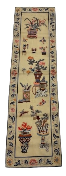 Antique Chinese Embroidered Silk panel (1 of 4)