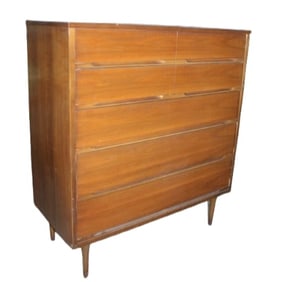 Mid-Century Modern Five Drawer High Chest