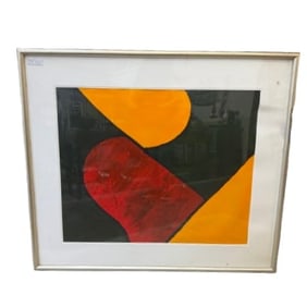 Geometrical Modern Painting or Lithograph Signed