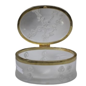 Lalique Copellia Rose Crystal Jewelry Box