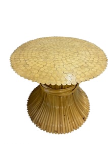 Mcguire Style "Sheaf Of Wheat" Side Table