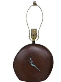 Walnut Mid-Century Inlaid Lamp